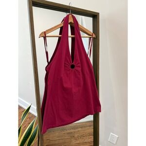 New Torrid Foxy Halter Tank Top Ring Red Plum Size 1X 14 16 Y2K Concert